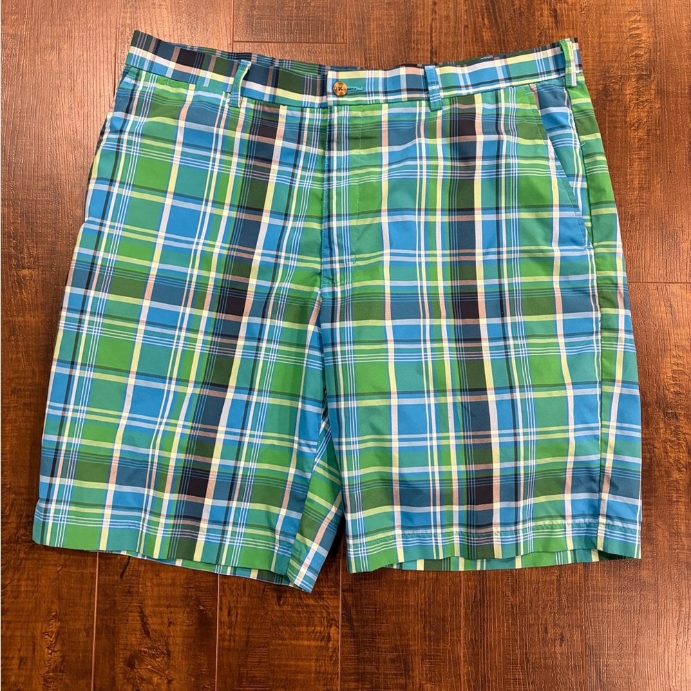 PGA Tour Mens Multicolor Plaid Pattern Golf Shorts‎ Size 38